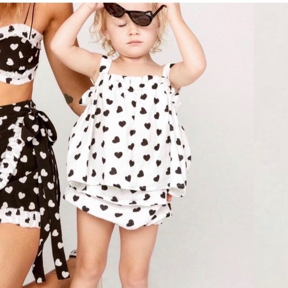 For Love & Lemons Galentine Polka Dot Heart Tunic Top 3T - Picture 1 of 4